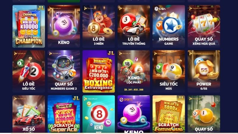 Review kho game Tin88 - Sảnh Xổ số sôi động